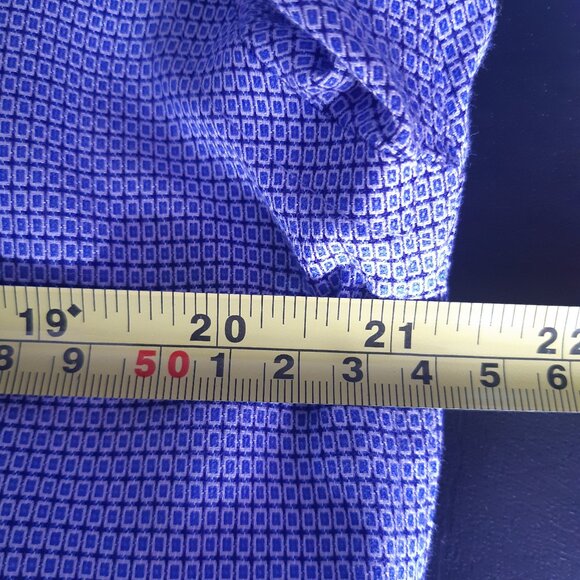 Alfred Sung SZ 16 100% Cotton Blue with White Men's Button Up Dress Shirt - Picture 6 of 14